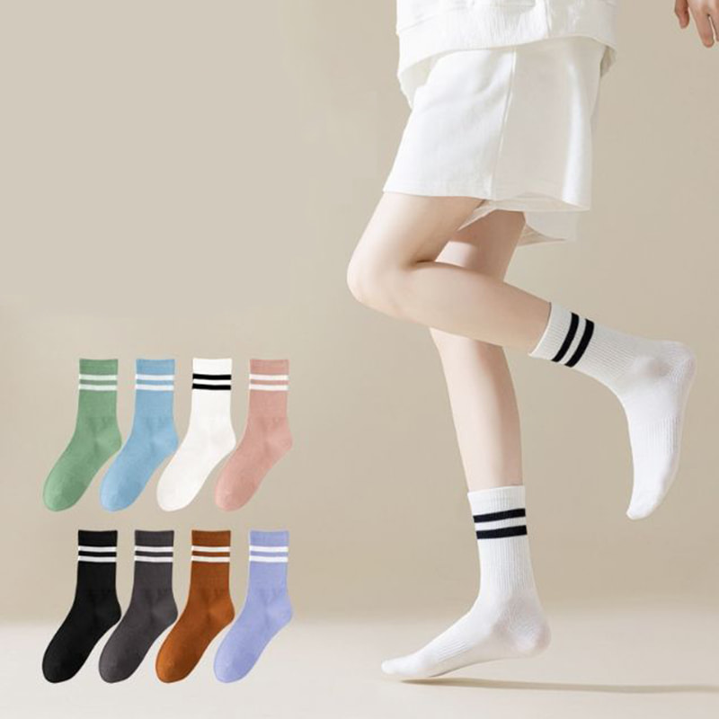 Jarní a podzimní cvičení jógy Fitness Cotton Socks Dámské střední ponožky