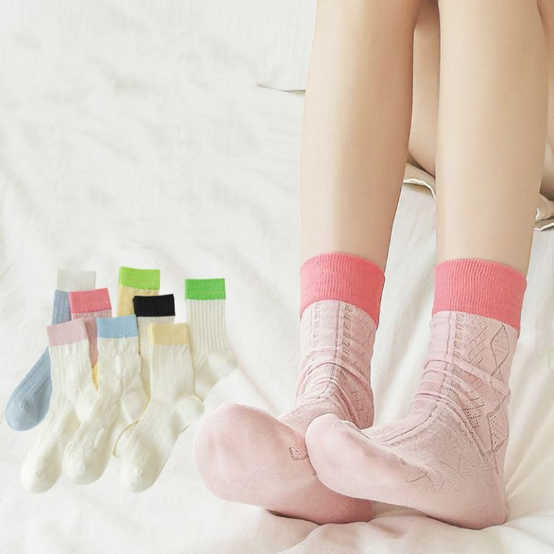 Dámské dámské dámské záplaty letních sítí prodyšných ponožek střední trubice